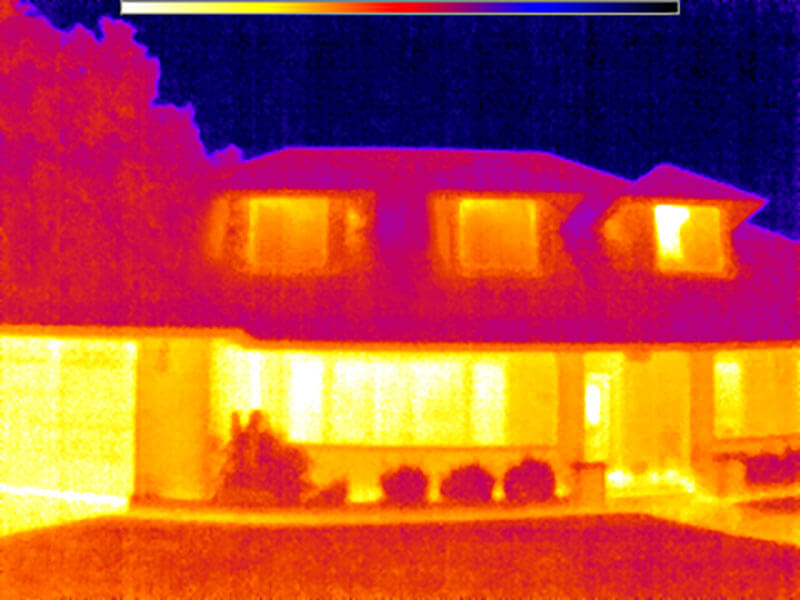 FLIR Image Front Of Home Heat Loss