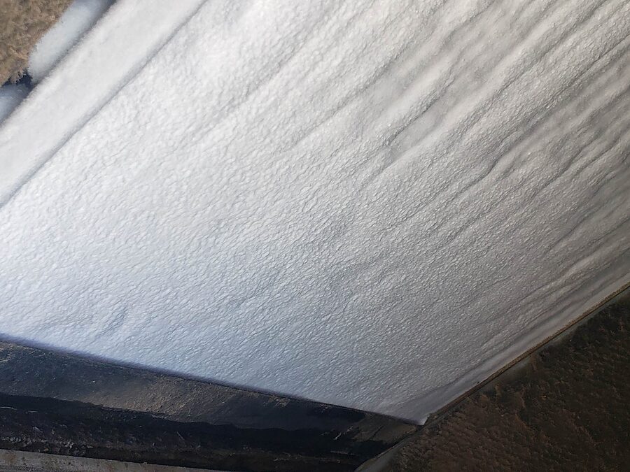 Frozen evaporator coil ice that can thaw into an AC water leak
