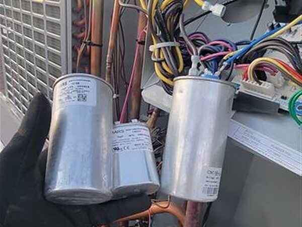 AC capacitors and startup components checked for noisy startup problems