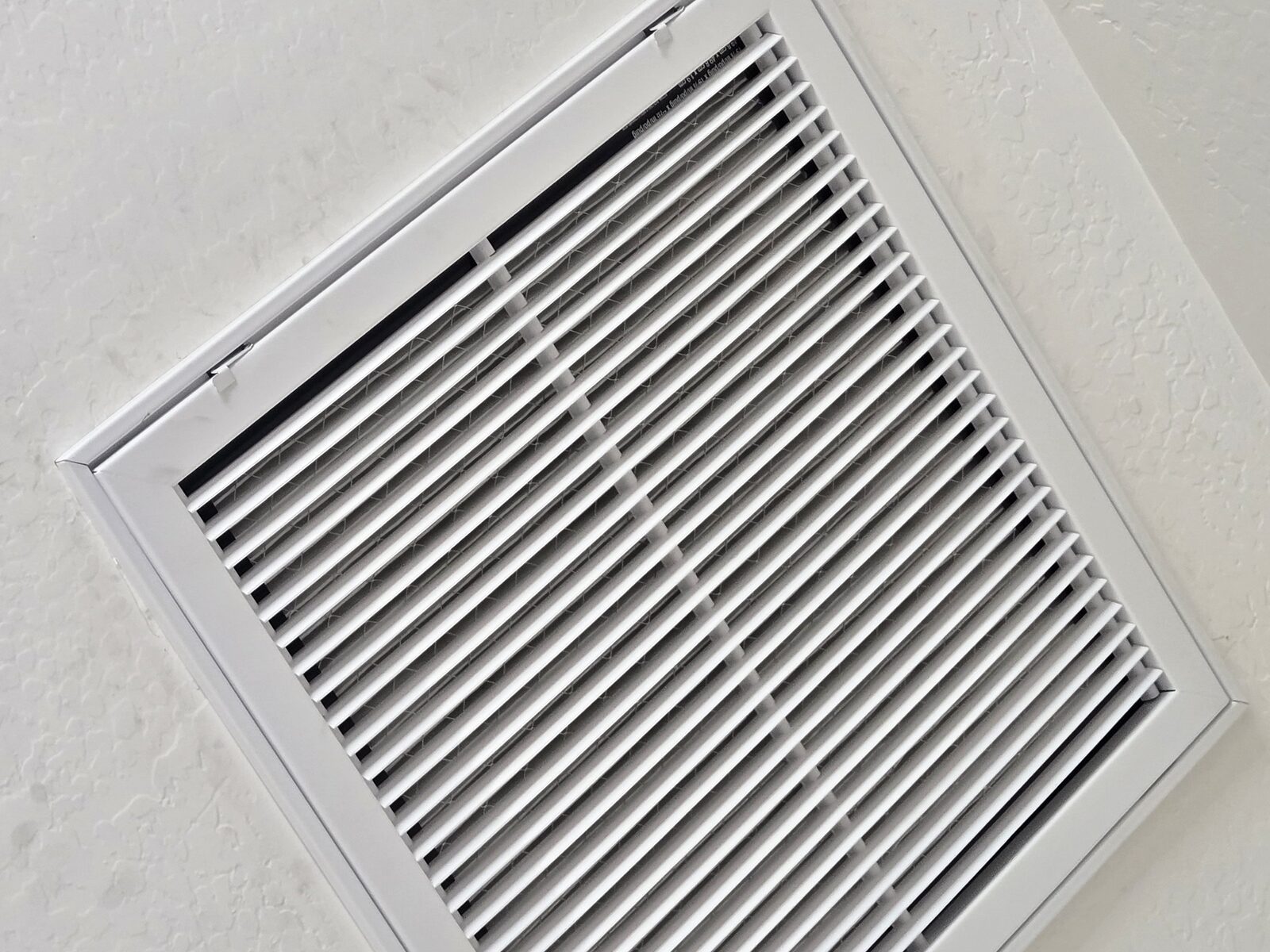 Ceiling return vent used during airflow and ductwork checks