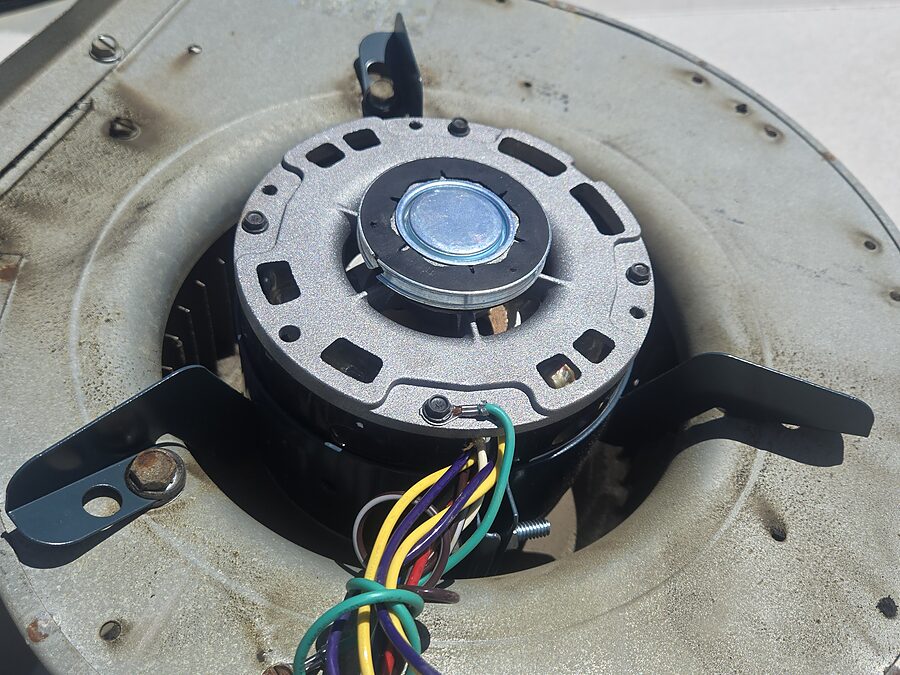 Blower motor and wheel assembly checked while identifying PSC and ECM blower motor type