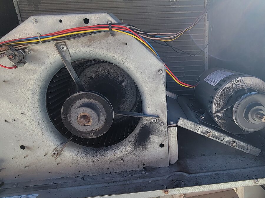 Blower motor and blower wheel checked during blower motor noise diagnostics