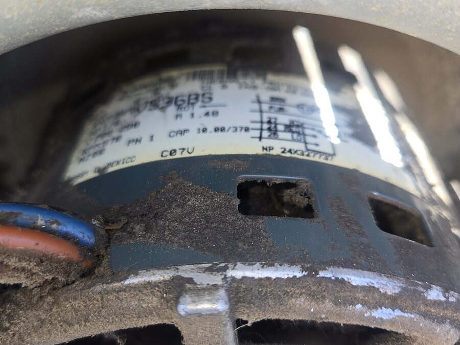 Dirty blower motor checked during blower motor and airflow diagnostics