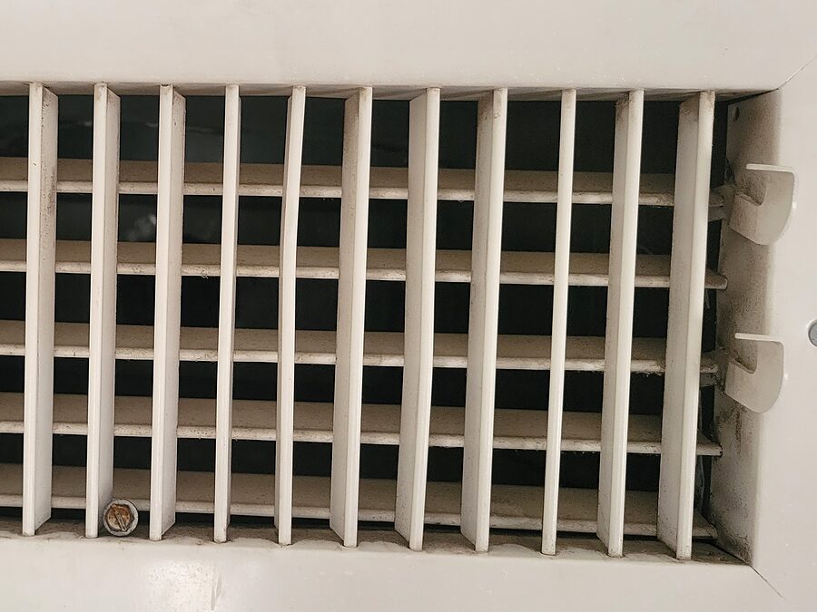 Supply register checked during weak airflow diagnostics
