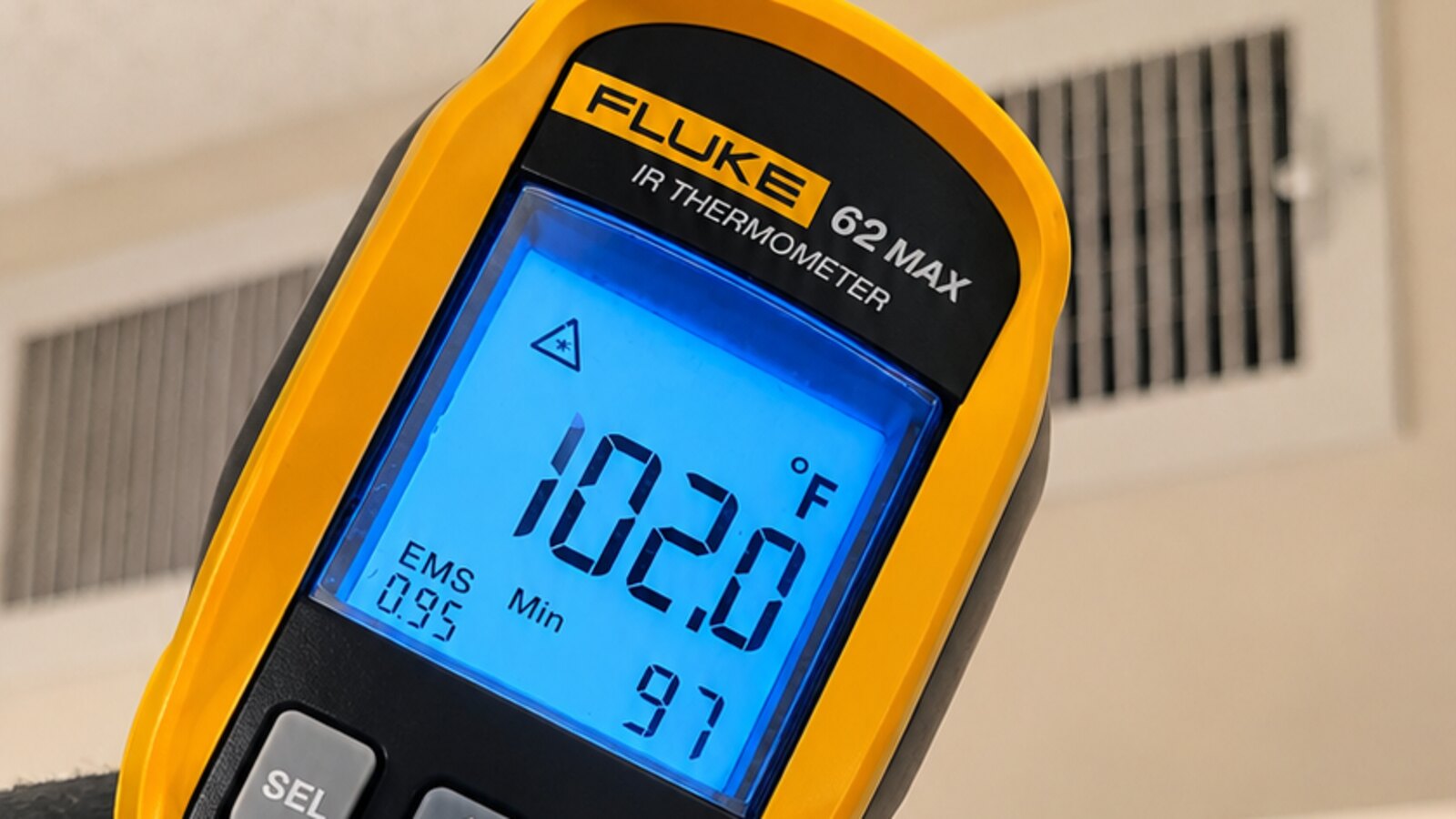 Temperature reading at an air conditioning supply vent