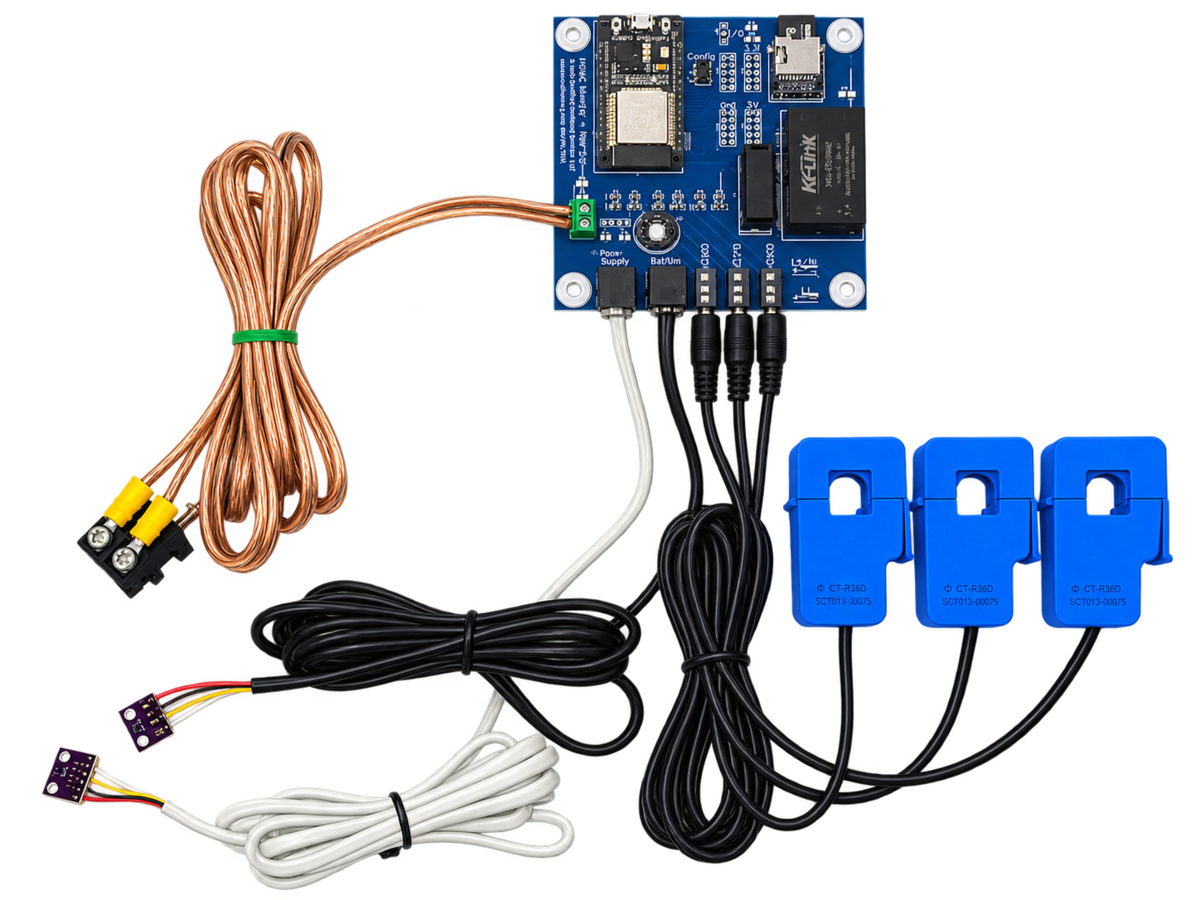 HVAC Monitor with the current sensors air probes and drain pan sensor used for installation